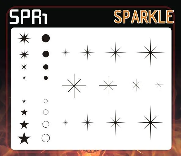 Sparkle sparkles estrellas airbrush stencil SPR1-Tatuaje temporal ...