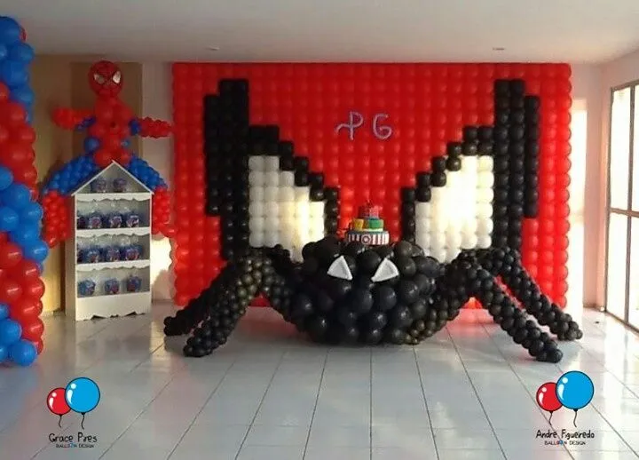 Spider Man Balloon Wall | Decoracion en globos | Pinterest