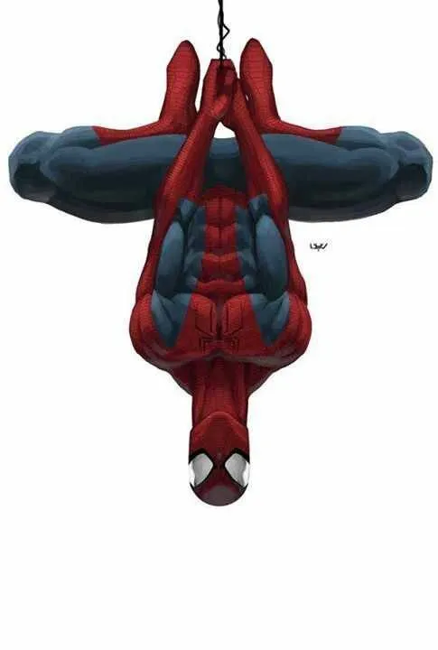 Spider-man hanging upside down - Spider-Man Fan