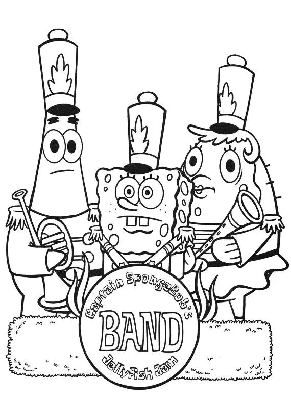 Spongebob Banda da stampare e colorare