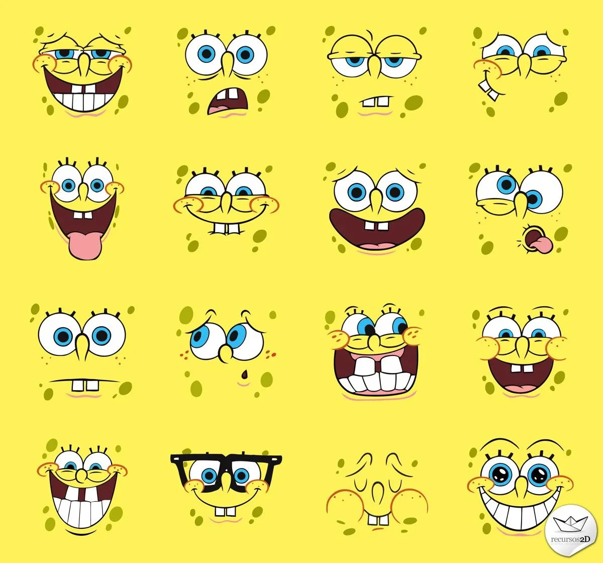 Spongebob Squarepants Vector Pack Faces (Caras de Bob Esponja en ...