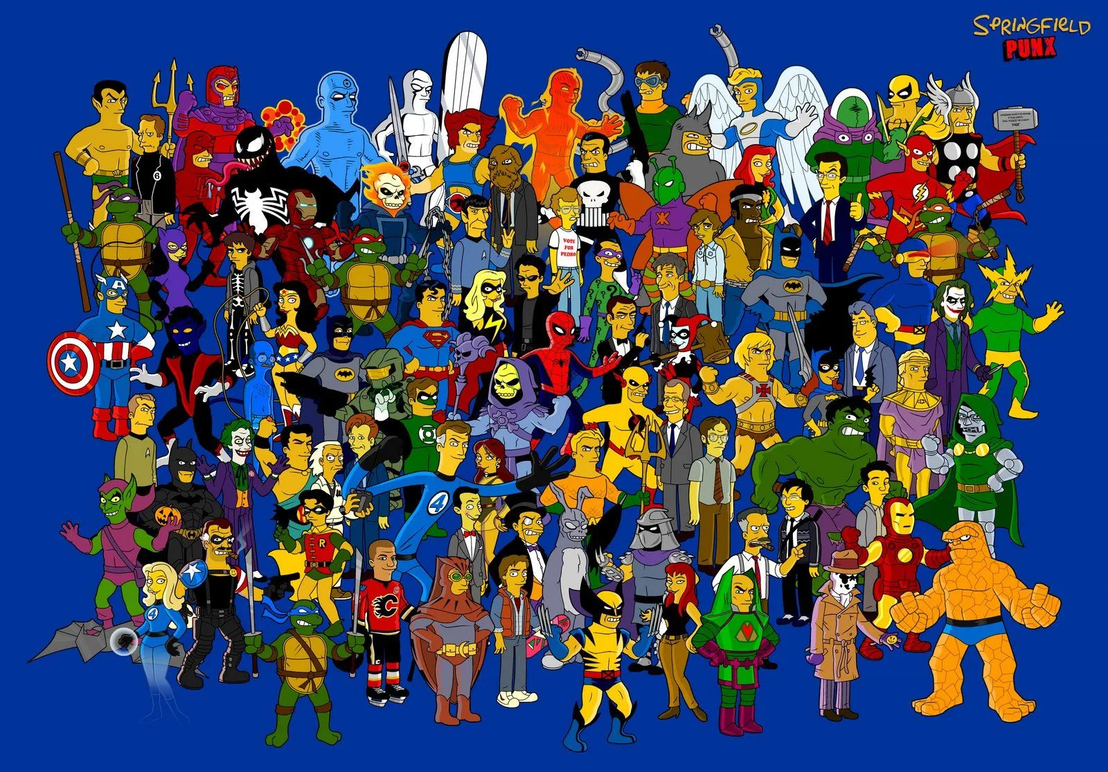 Springfield Simpson Poster of Marvel, DC, He-Man, Watchmen and many ...