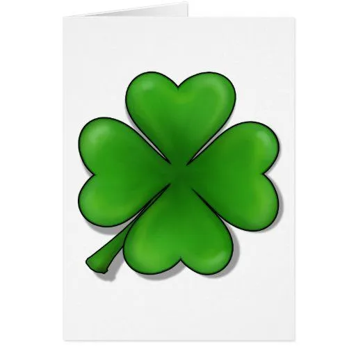 El día de St Patrick, trébol de cuatro hojas Tarjetón | Zazzle