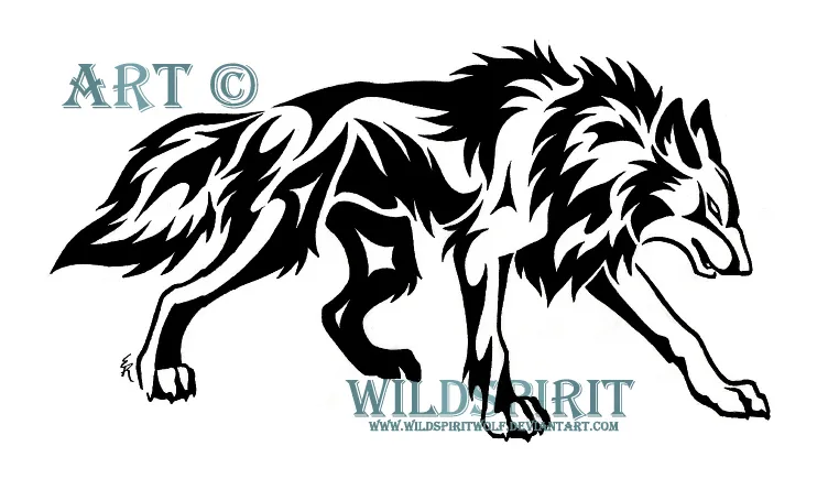 Stalking Tribal Wolf Tattoo by WildSpiritWolf on DeviantArt