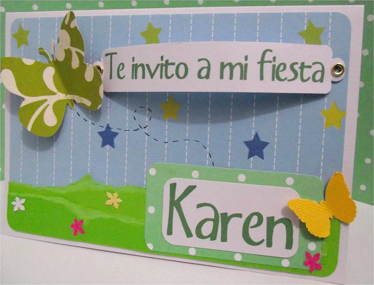 Stamping Paper: Invitación para fiesta de niña