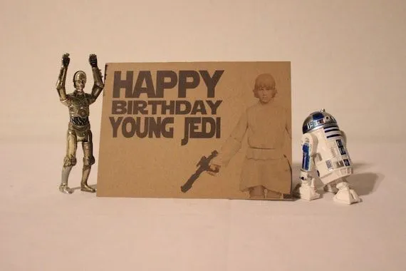 Star Wars Birthday Card Luke Skywalker by PersonallyPrinting