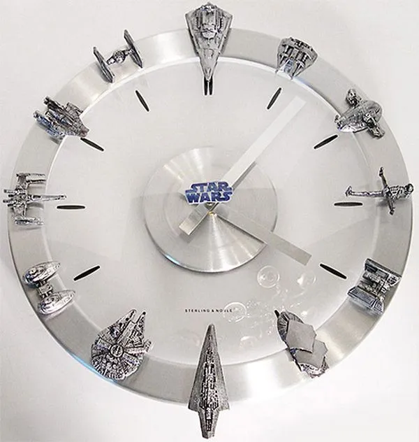 Star Wars Clock, un reloj artesanal con las naves de Star Wars ...