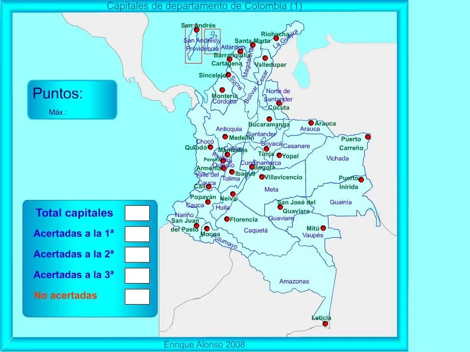 Starisc: DEPARTAMENTOS Y CAPITALES DE COLOMBIA