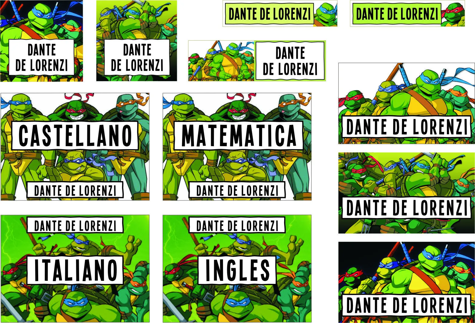 Stickers escolares Tortugas Ninja