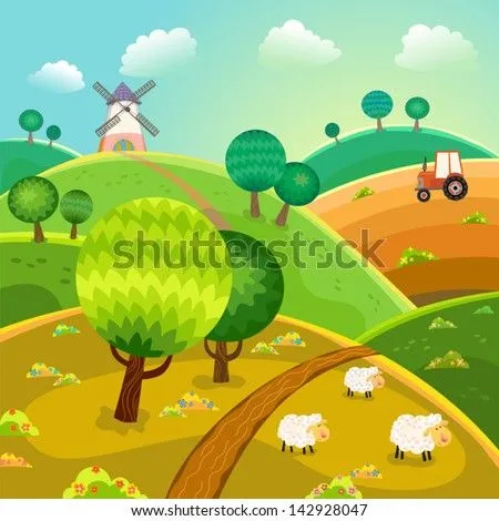 Stock Images similar to ID 96359360 - rural landscape with fields ...