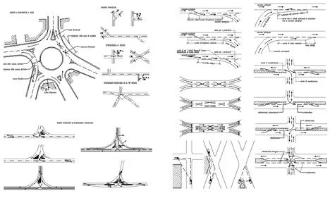 Strade e incroci stradali dwg