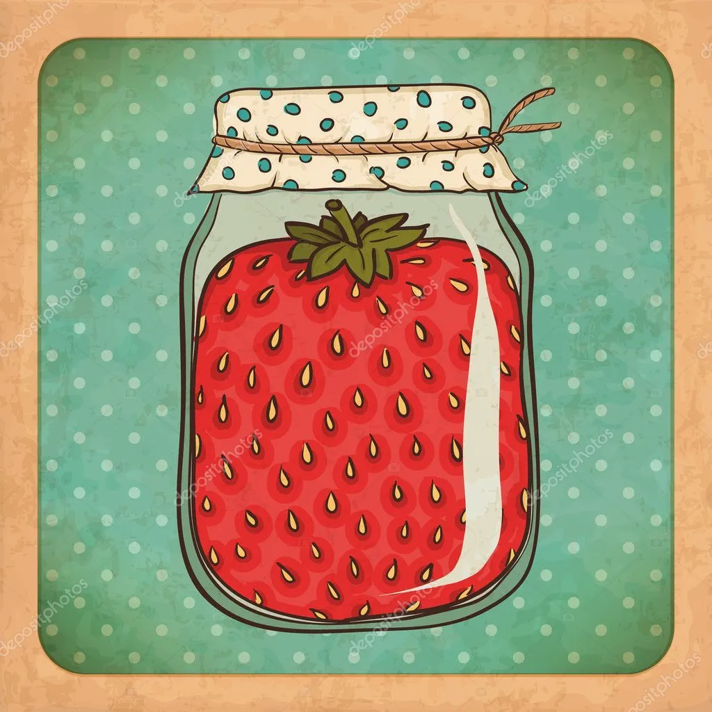 Strawberry jam. Vintage cardboard. Vector Eps10 — Stock Vector ...