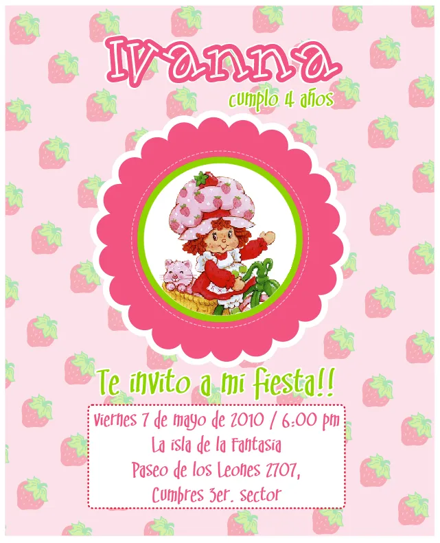 strawberry shortcake, hermosa...me encanta. Excelente elección Ivanna ...