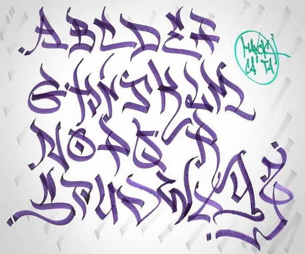 4 Style of Tag Graffiti Letters A-Z || Graffiti Tutorial