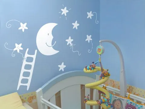 escalera para subir a la luna y las estrellas - vinilo decorativo ...