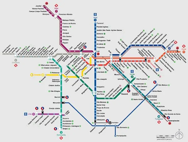 Subway and bus paths to the Congonhas Airport - São Paulo - CGH