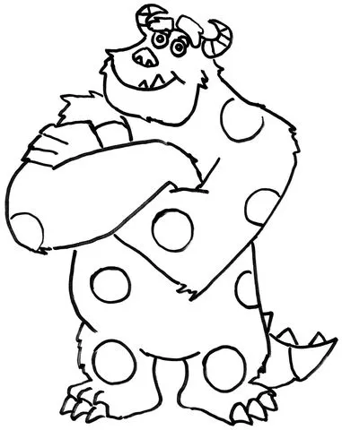 Sulley coloring page | Super Coloring