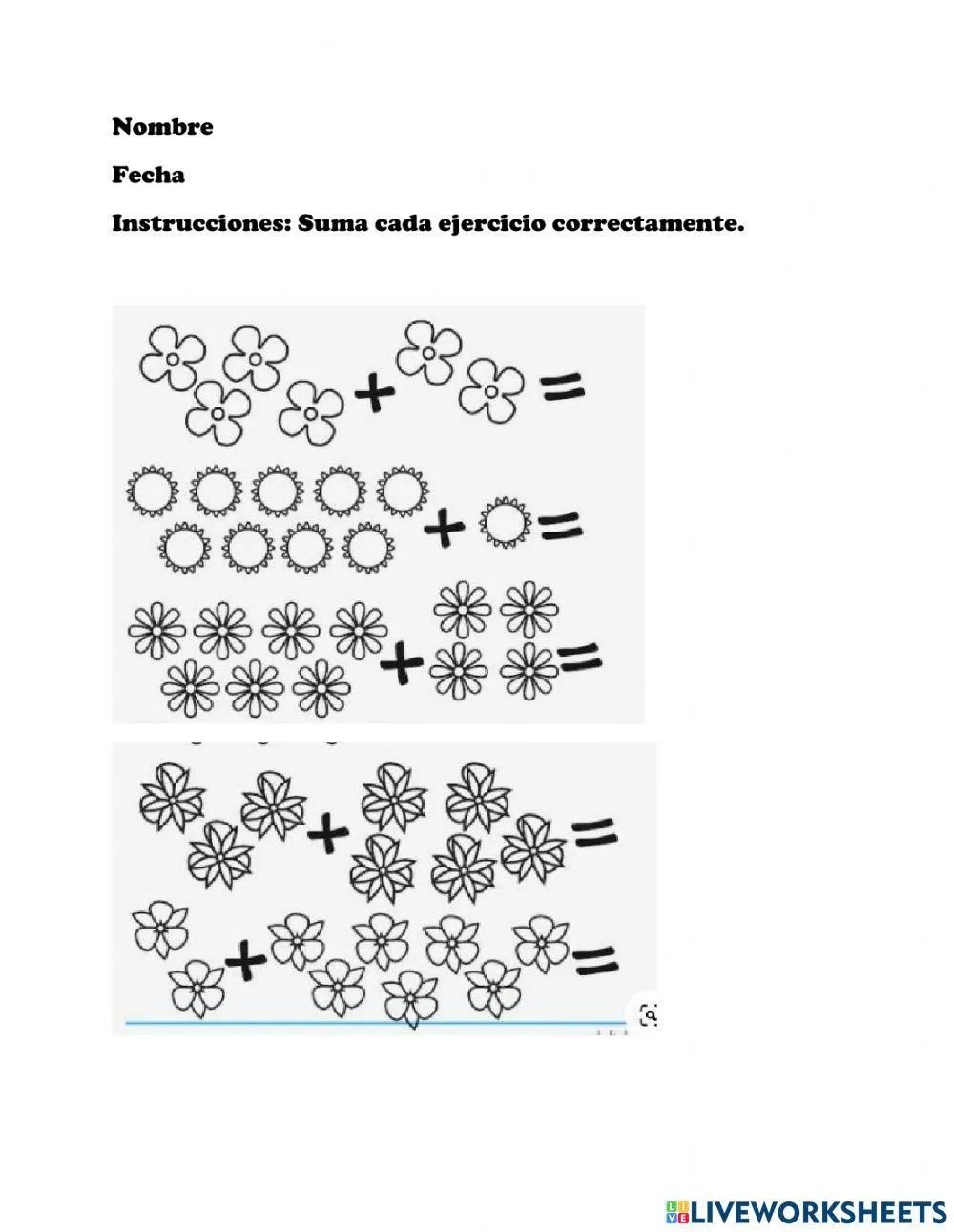 Suma con dibujos exercise | Live Worksheets