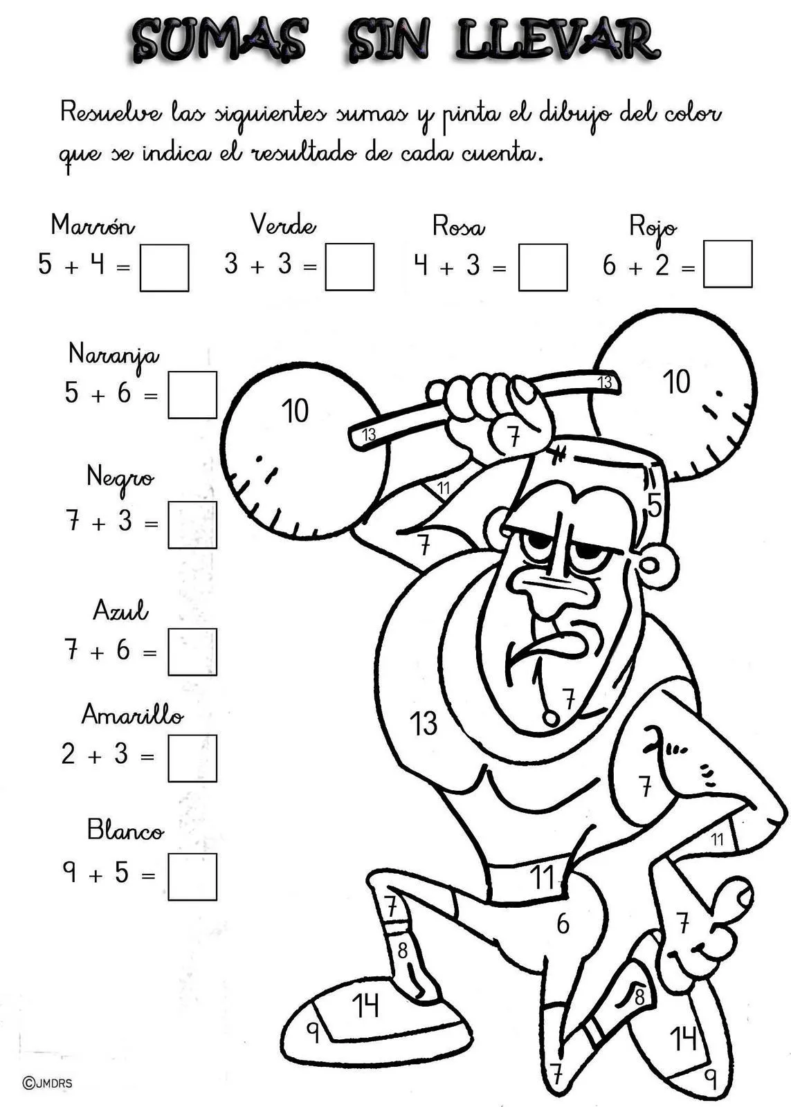 Sumas PARA colorear Colouring Pages (page 2)