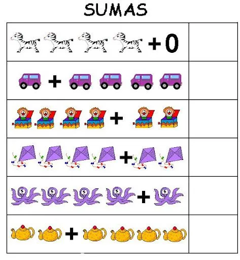 Sumas gráficas para preescolar - Imagui