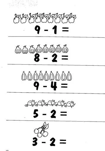 Sumas y restas para niños de preescolar - Imagui