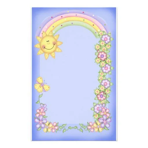 Sun, flores y arco iris papeleria personalizada de Zazzle.