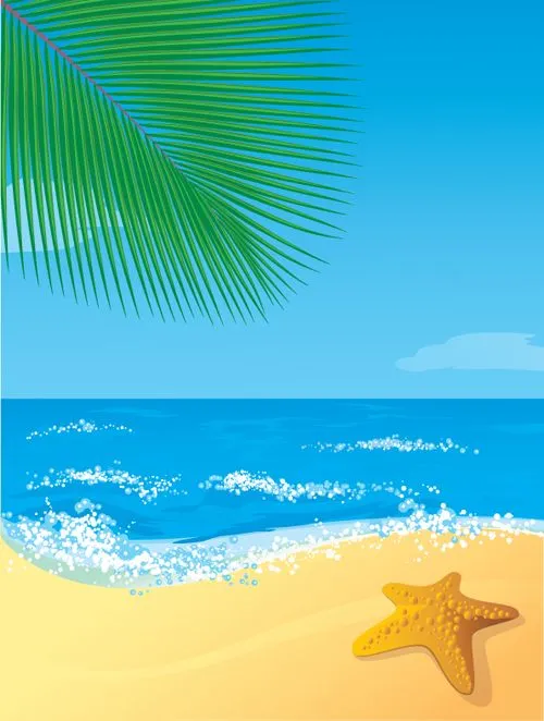 Sunny beach design vector background 06 - Vector Background free ...