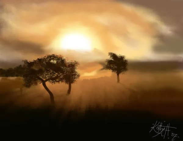 Sunset en la sabana africana by Frozen-Vampiress on deviantART