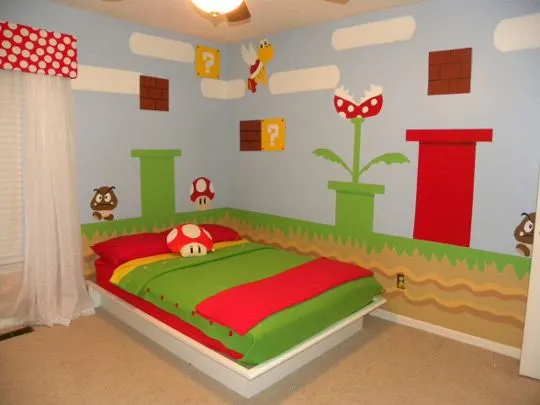 Super Mario Bros en el dormitorio infantil | Decoideas.Net