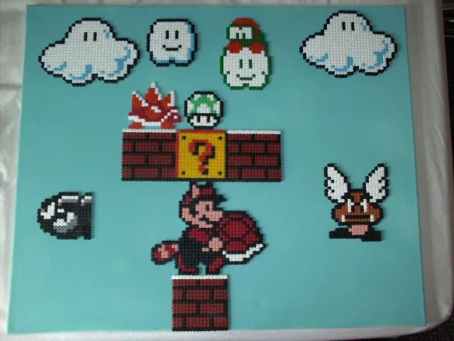 Super mario bros 3 underwater hama bead canvas by rwilkinson2014 ...