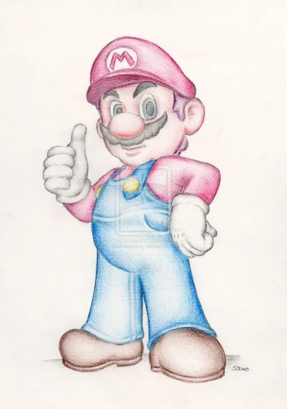 Super Mario Brothers Bros Nintendo Arte Color lápiz dibujo - Etsy México