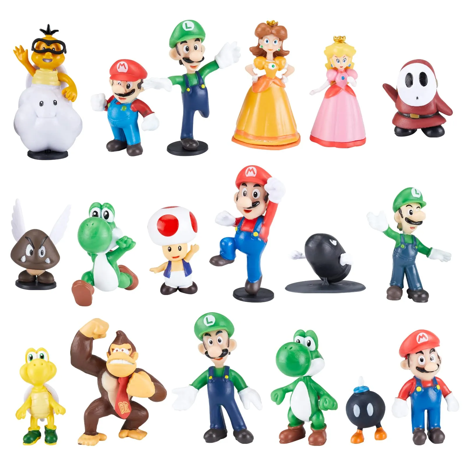 Super Mario Mini juguetes para niños, figuras de acción de la serie Mario  Bros, juguetes de