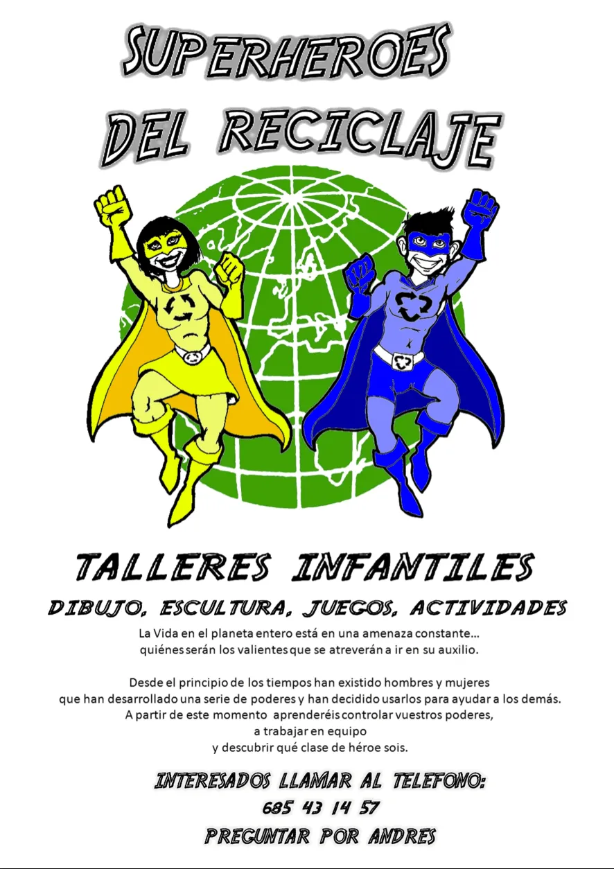 SUPERHÉROES DEL RECICLAJE: CARTEL TALLERES SUPERHEROES DEL RECICLAJE