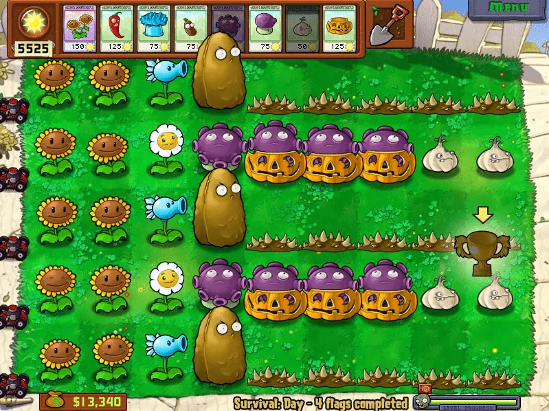 Survival Mode - Plants vs. Zombies Wiki