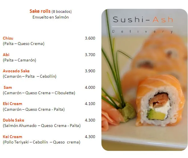 Sushi-Ash: Carta Sushi-