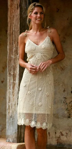 Suspiros de lana: Vestido blanco al crochet