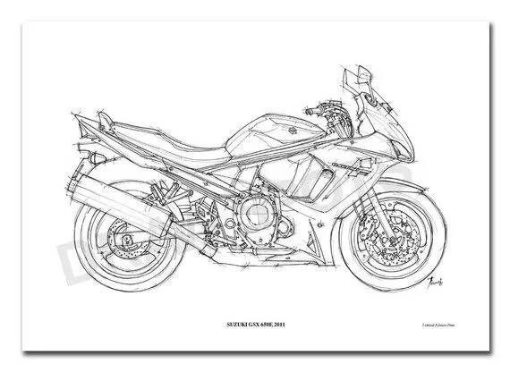 SUZUKI GSX 650F 2011 Poster de mi Dibujo Original por drawspots