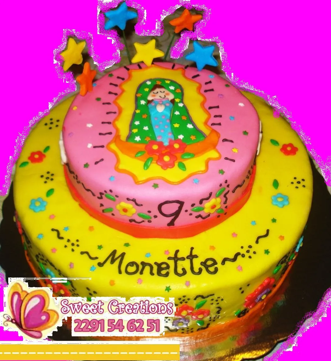 SWEET CREATIONS: VIRGENCITA PLIS PASTEL Y MINI MUFFINS DECORADOS