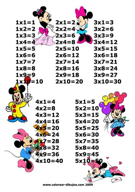 Tabla De Multiplicar De De Las Princesas Jpg