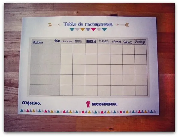 Tabla de recompensas para niños - Imprimible | F de Fifi ...