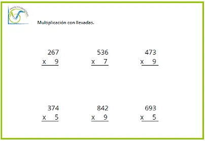 Ejercicios de multiplicaciones para tercero de primaria - Imagui