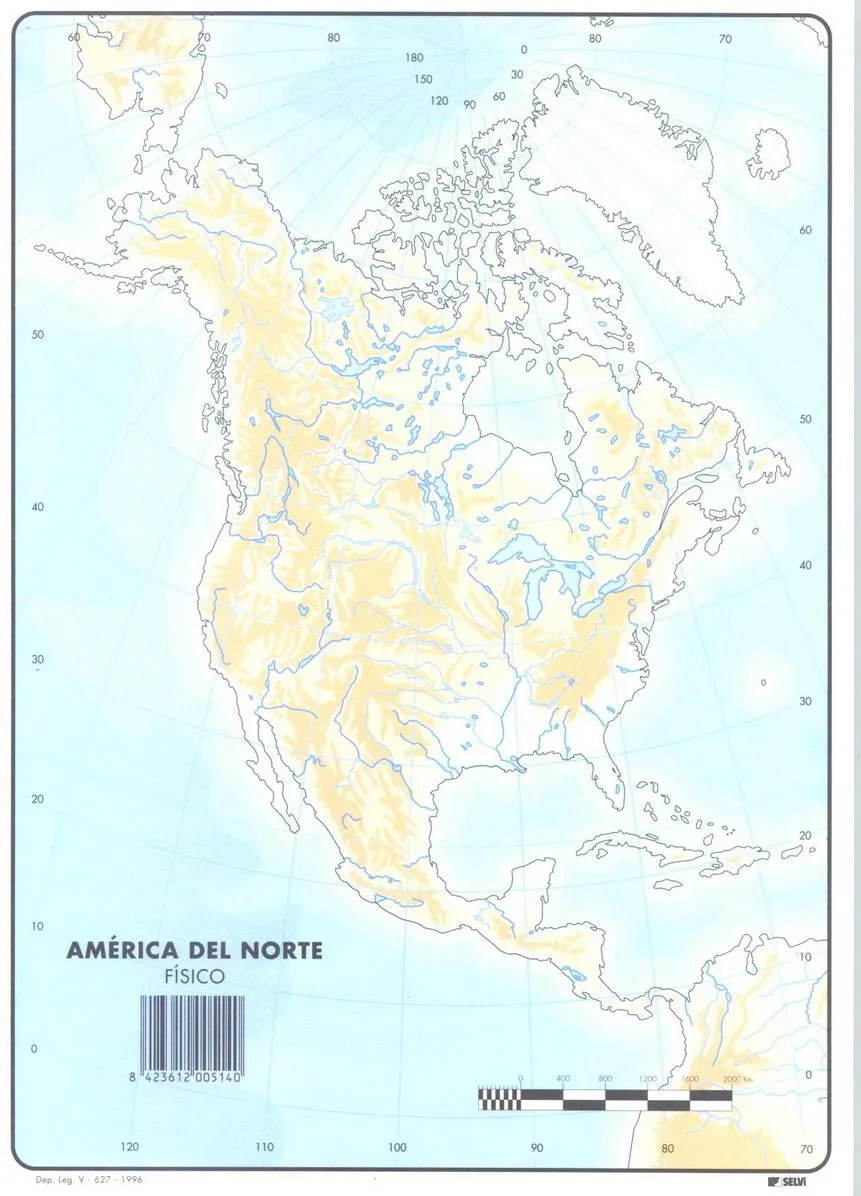 Tablon de anuncios » mapa fisico de America del Norte