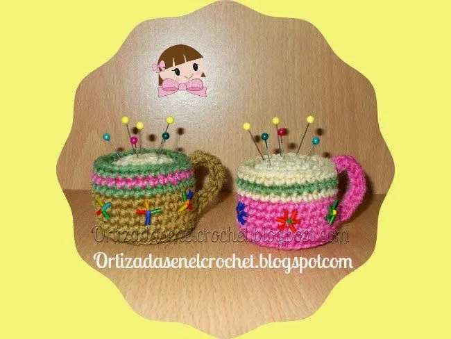 Tacitas Alfileteros | Ortizadas en el Crochet