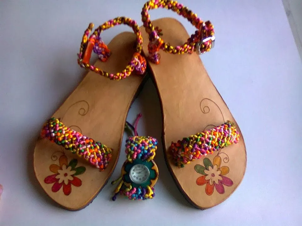 TALLER ARTE Y CUERO: SANDALIAS PARA DAMA EN MACRAME