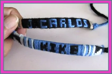 El Taller de Canelita: PULSERAS DE LANA CON NOMBRES (ref. MAC006)