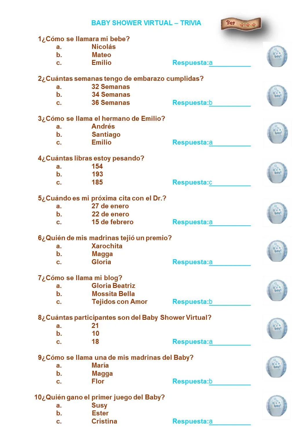 TALLER-CREATIVO: RESPUESTAS A LA TRIVIA