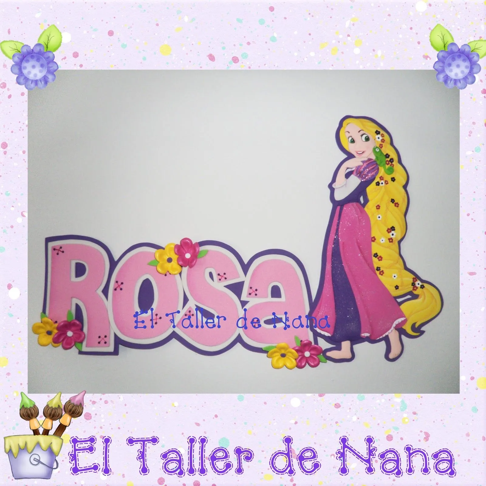 El Taller de Nana: Nombres con Rapunzel en foami