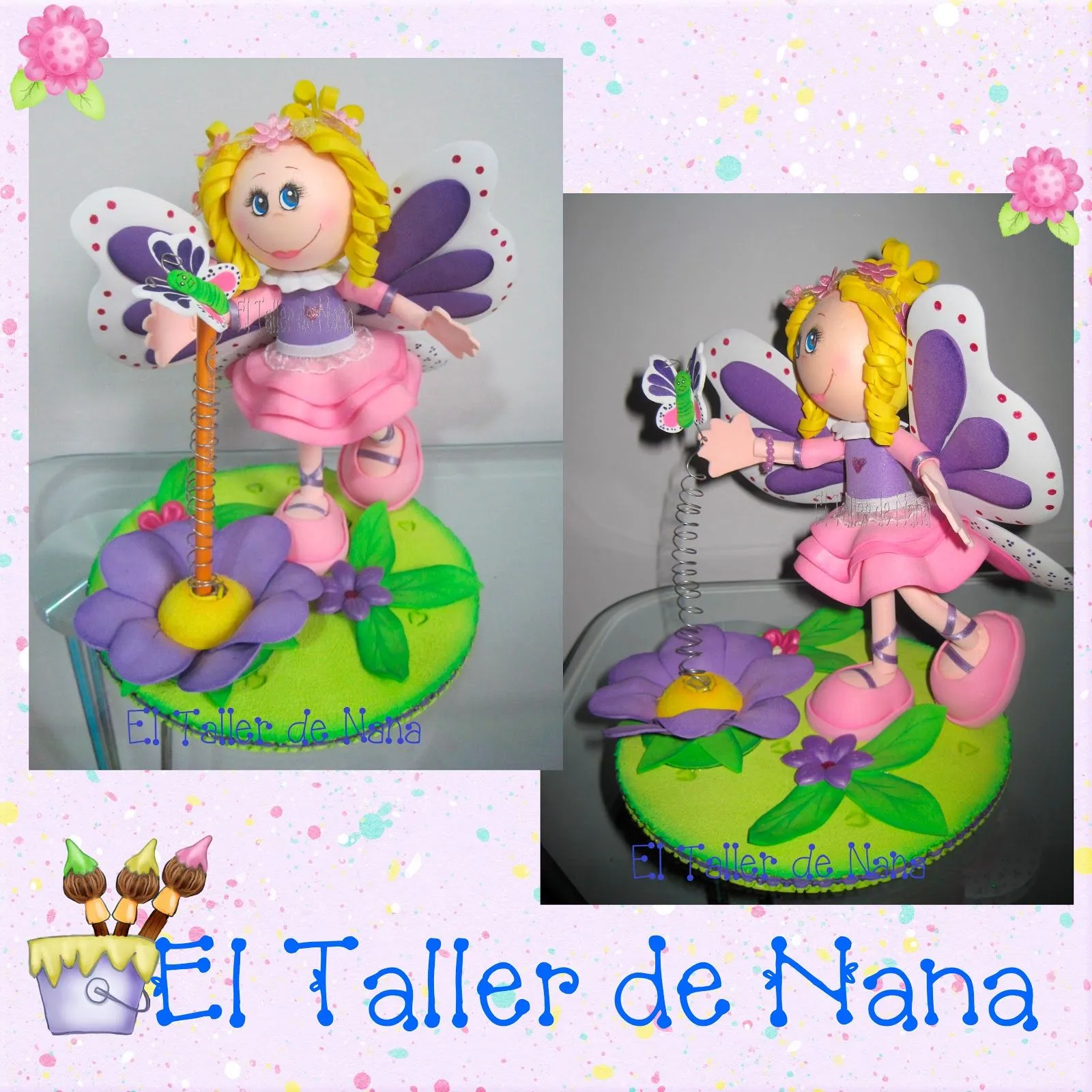 El Taller de Nana: Niña Mariposa Lapicera en Foamy