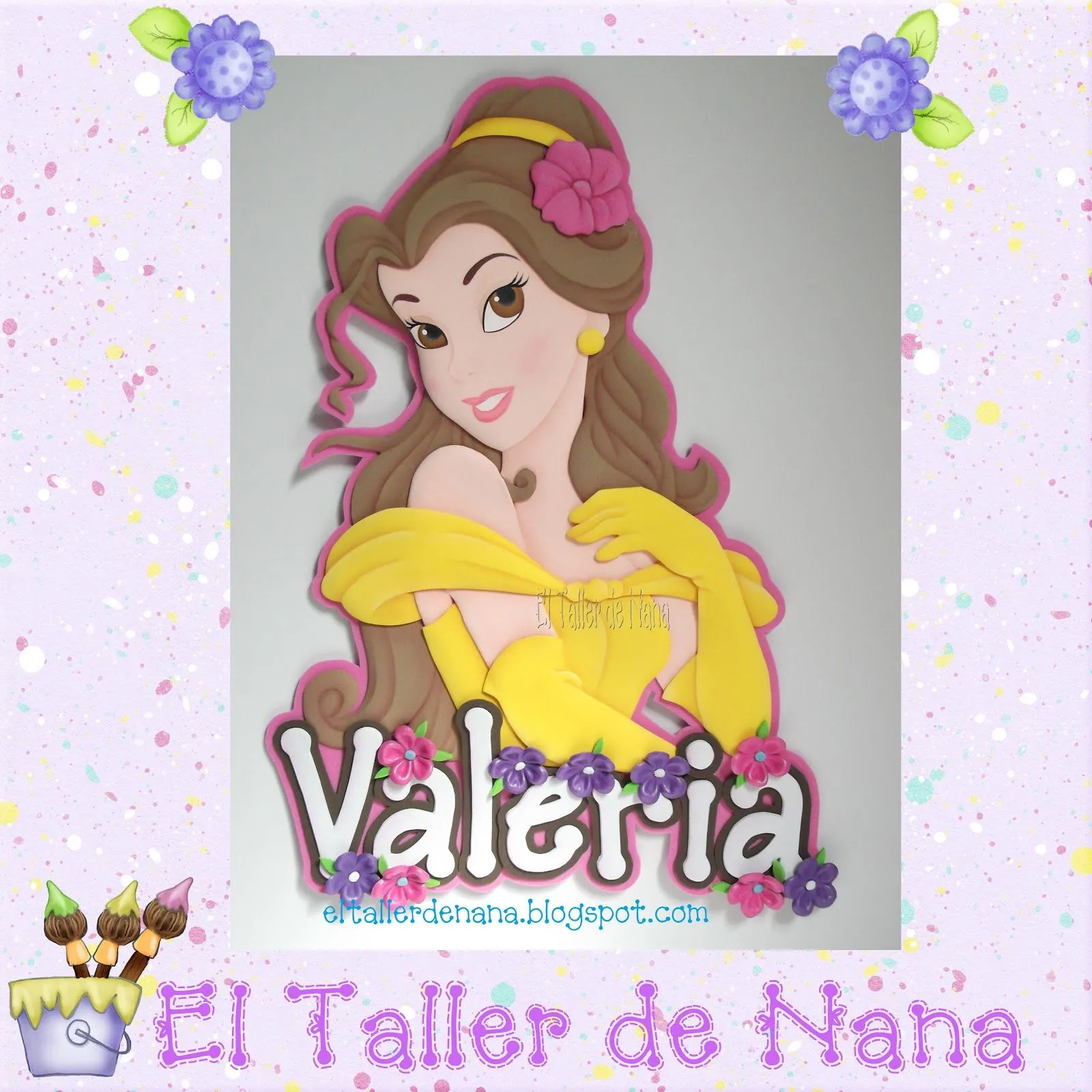 El Taller de Nana: Nombre + Aplique de Princesa Bella