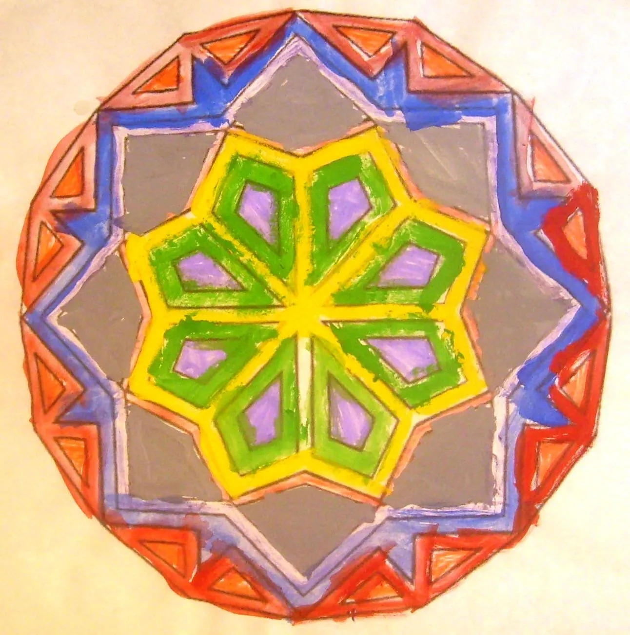 Taller Roots: Mandalas pintados por los nenes!